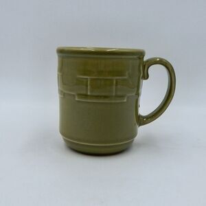 Longaberger Pottery Woven Traditions Sage Green Coffee Tea Mug Cups 12oz